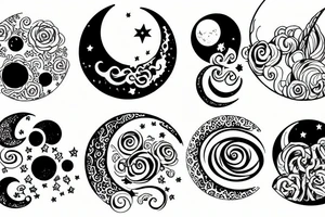 Magical moon tattoo idea