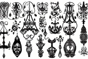medieval chandelier tattoo idea