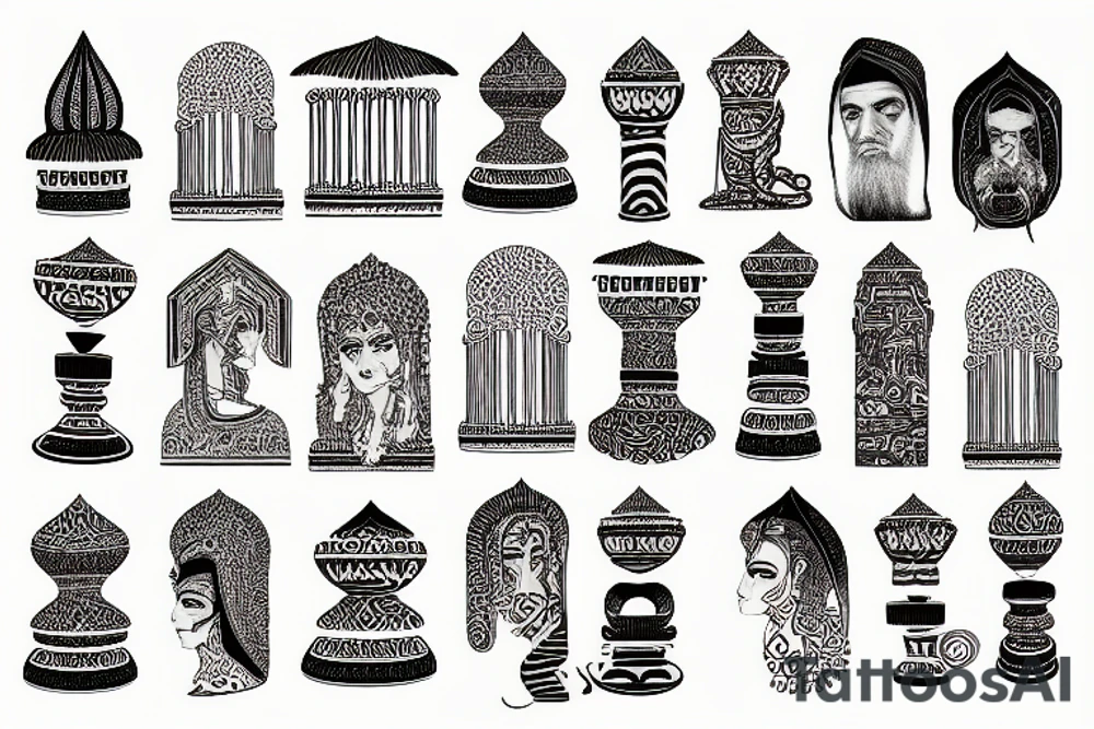 ancient persian column tattoo idea
