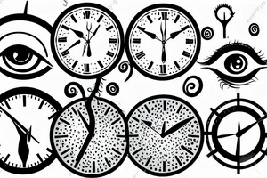 Clock, tree, eye tattoo idea