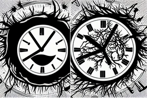 Clock, tree, eye tattoo idea