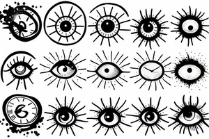 Clock, tree, eye tattoo idea
