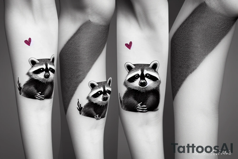 raccoon smoking a cigarette tattoo idea