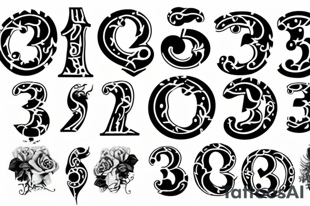 Numeral three tattoo idea