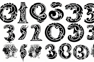 Numeral three tattoo idea