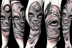 a cluster of eyes tattoo idea