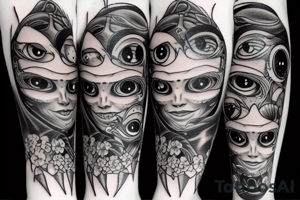 a cluster of eyes tattoo idea