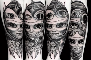a cluster of eyes tattoo idea