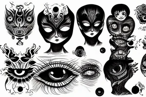 a cluster of eyes tattoo idea