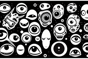 a cluster of horrifying eyes tattoo idea