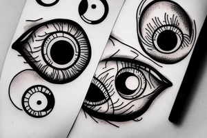 a cluster of horrifying eyes tattoo idea
