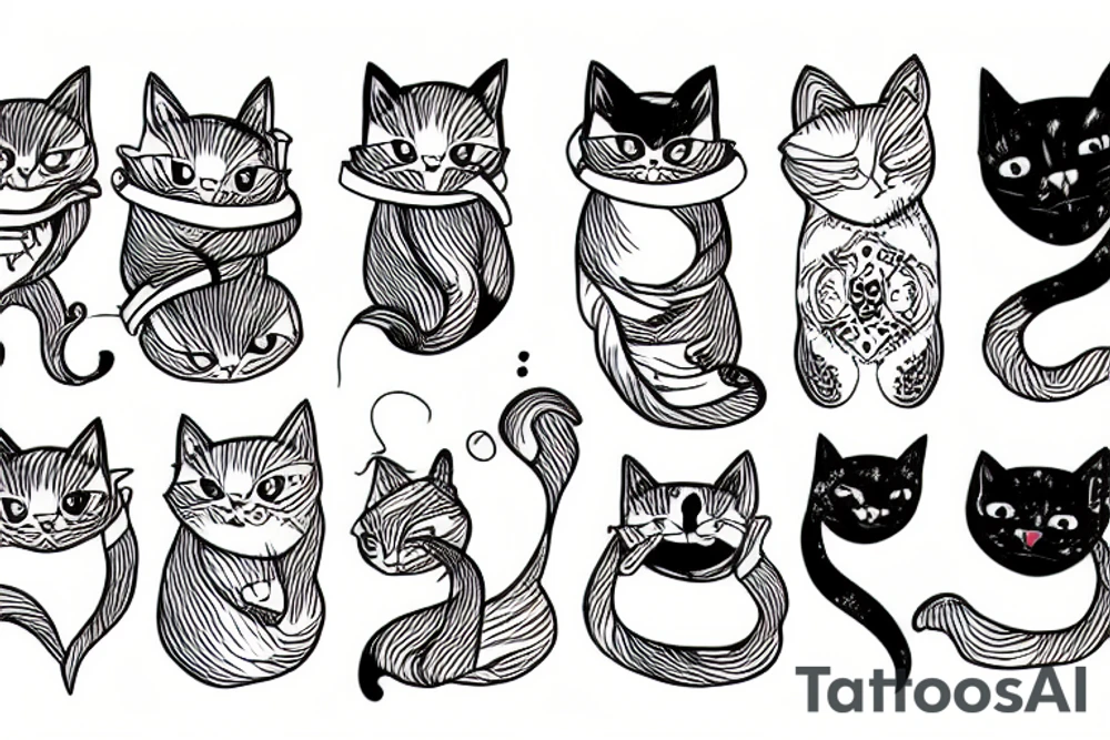 ghost cat tattoo idea