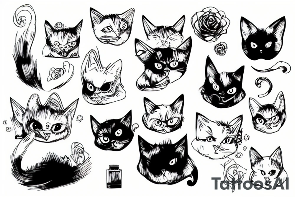 ghost cat tattoo idea