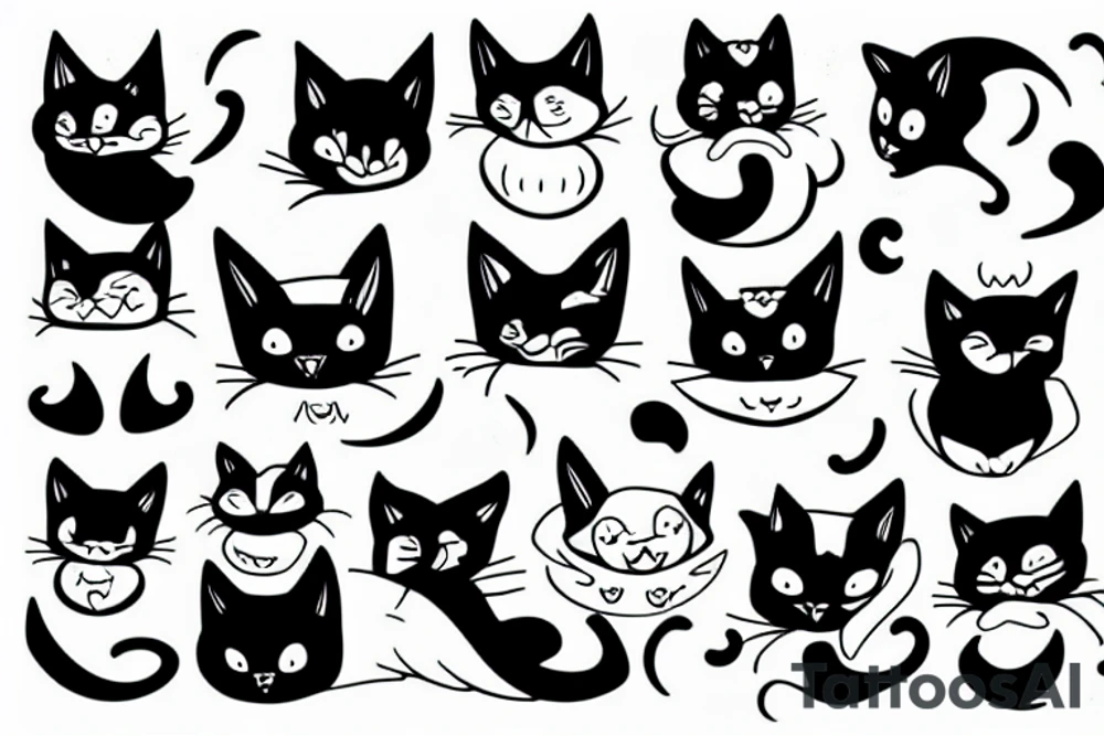 ghost cat tattoo idea