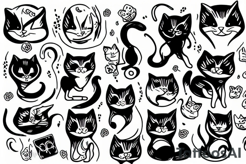 ghost cat tattoo idea