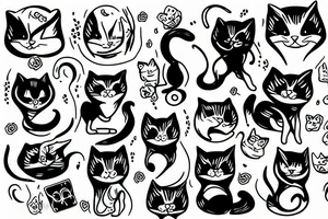 ghost cat tattoo idea