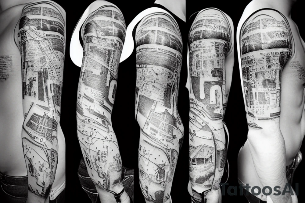 train on map of europe tattoo idea
