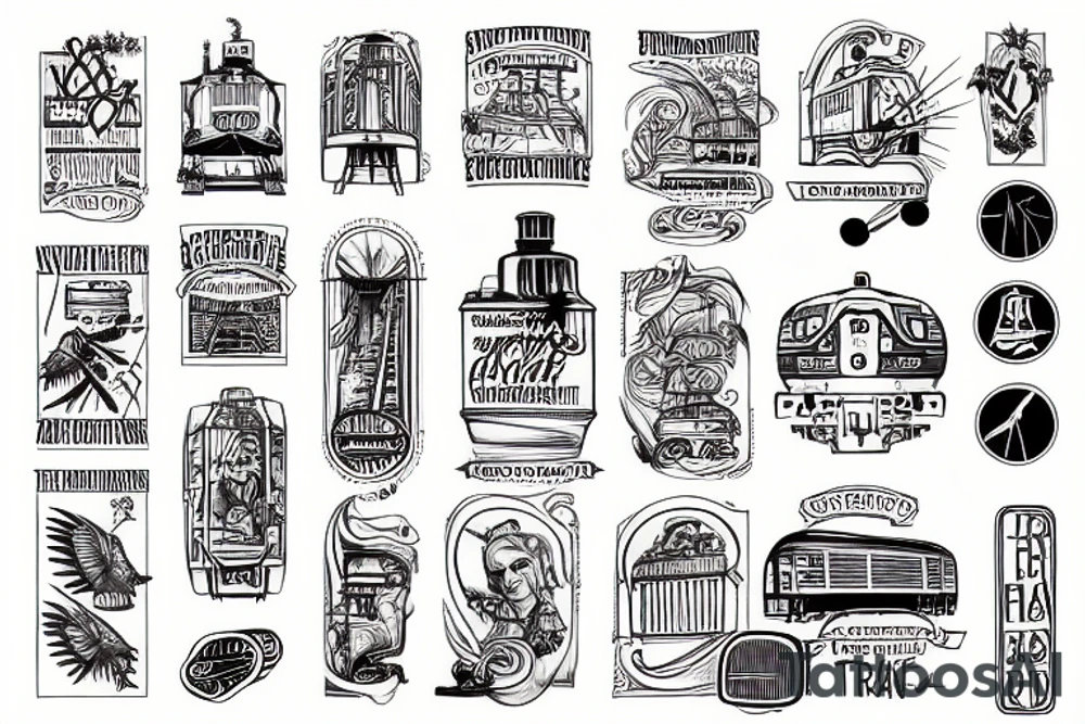 train travel tattoo idea
