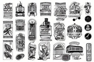 train travel tattoo idea