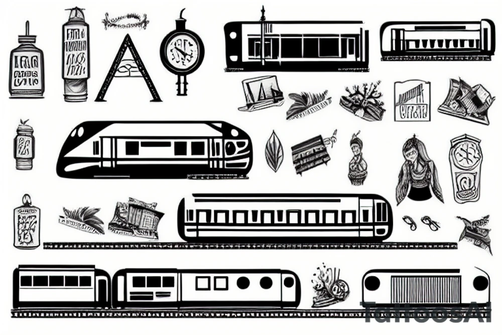 train travel tattoo idea