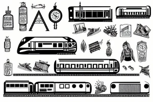 train travel tattoo idea