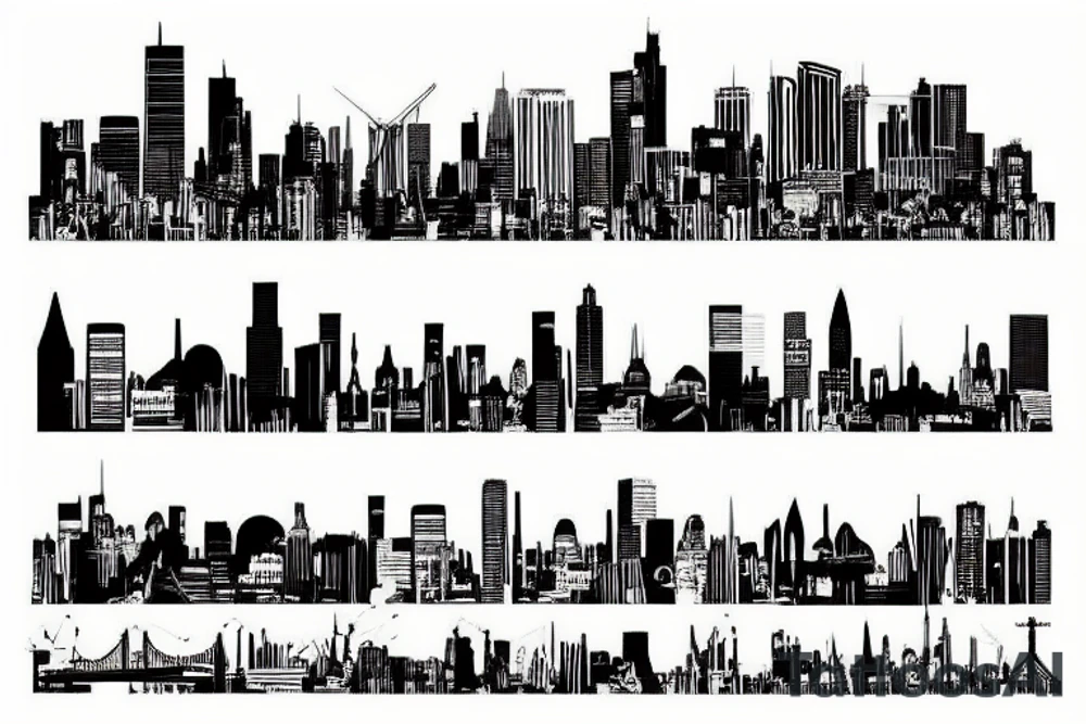 city skyline tattoo idea