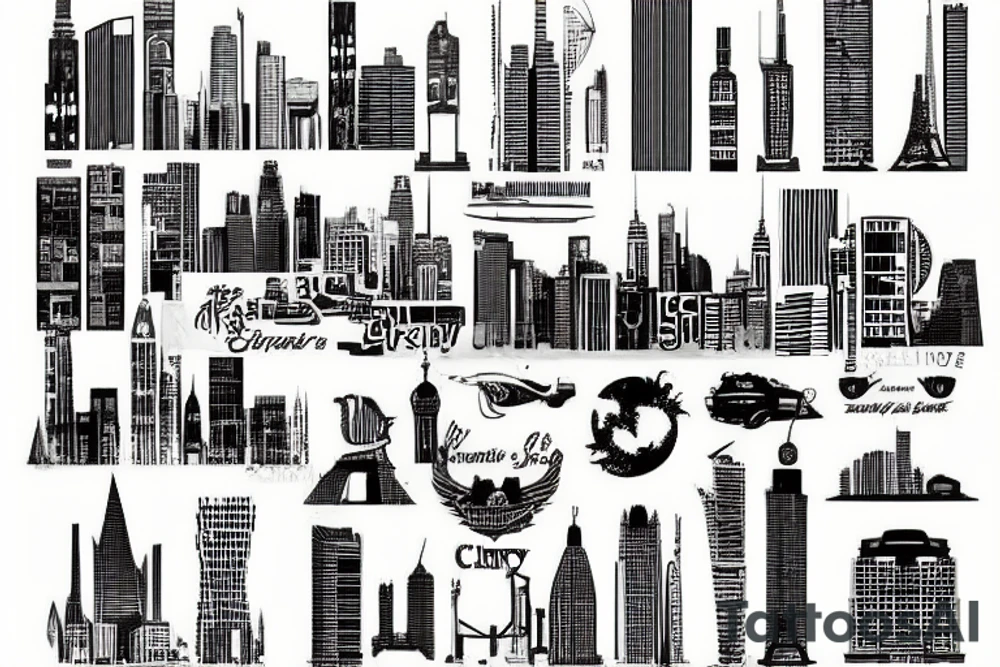 city skyline tattoo idea