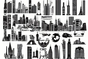 city skyline tattoo idea