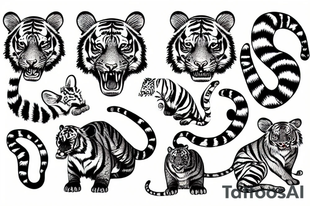 tiger and a mouse tattoo idea