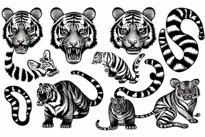 tiger and a mouse tattoo idea