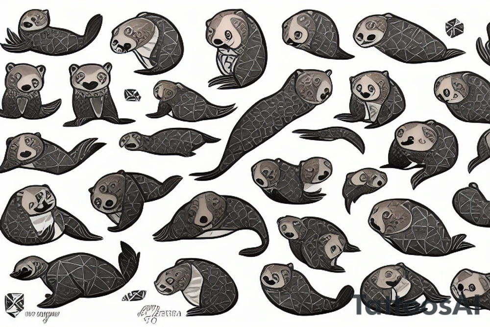 sea otter tattoo idea