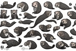 sea otter tattoo idea