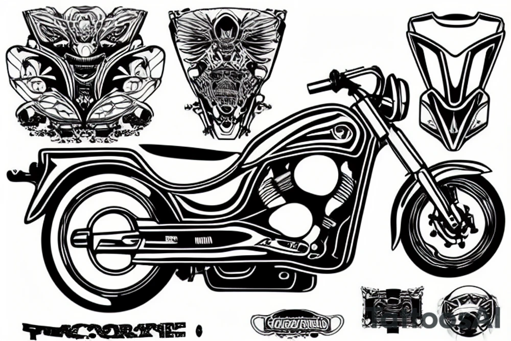 Honda motorcycle guitar microphon tattoo idea Honda motorcycle guitar microphon tattoo idea