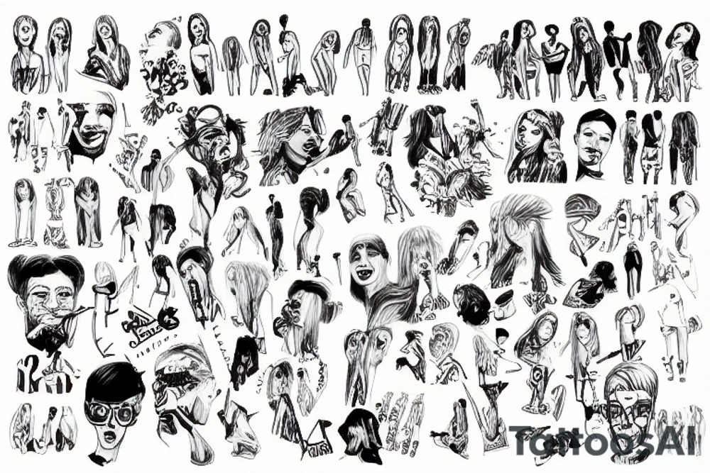 crowd in concert tattoo idea