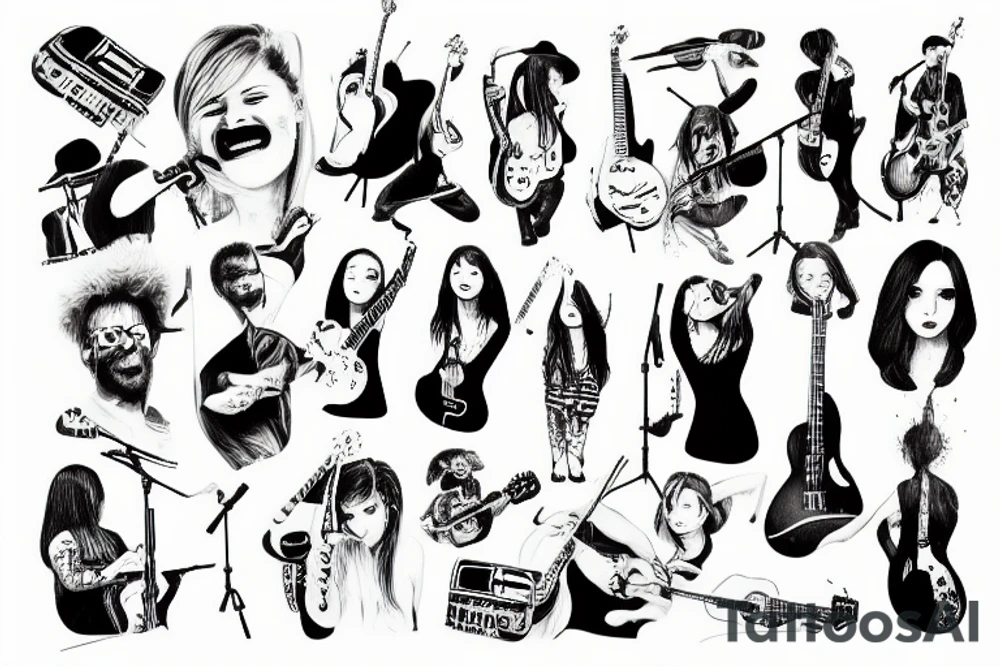 crowd in concert tattoo idea