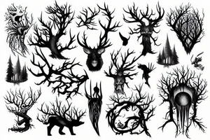 fantasy forest tattoo idea