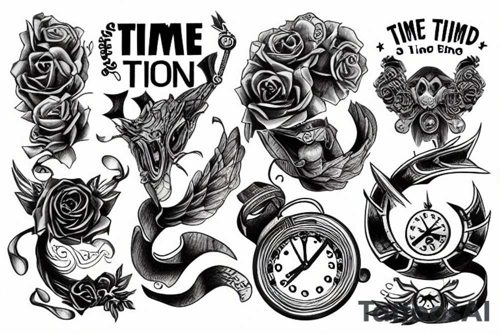Time strong end fight tattoo idea