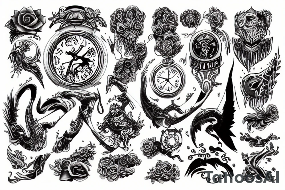 Time strong end fight tattoo idea