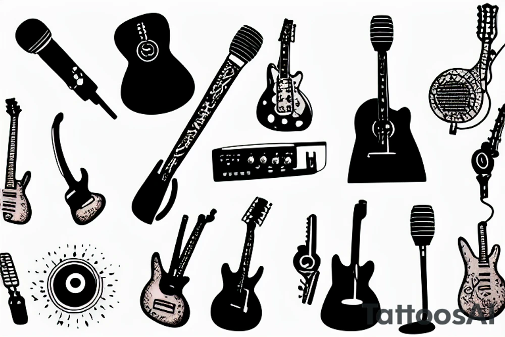 Guitar microphone tattoo idea
