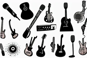 Guitar microphone tattoo idea
