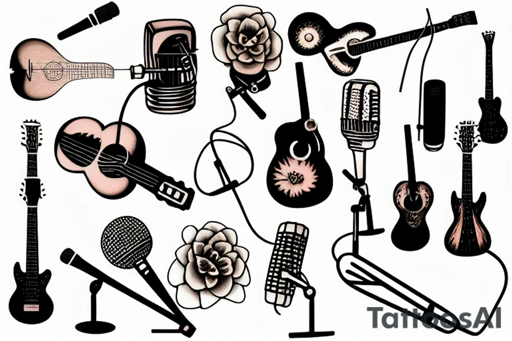 Guitar microphone tattoo idea