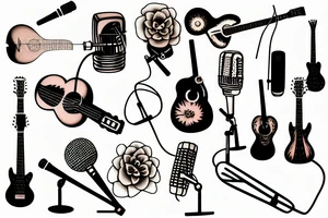 Guitar microphone tattoo idea