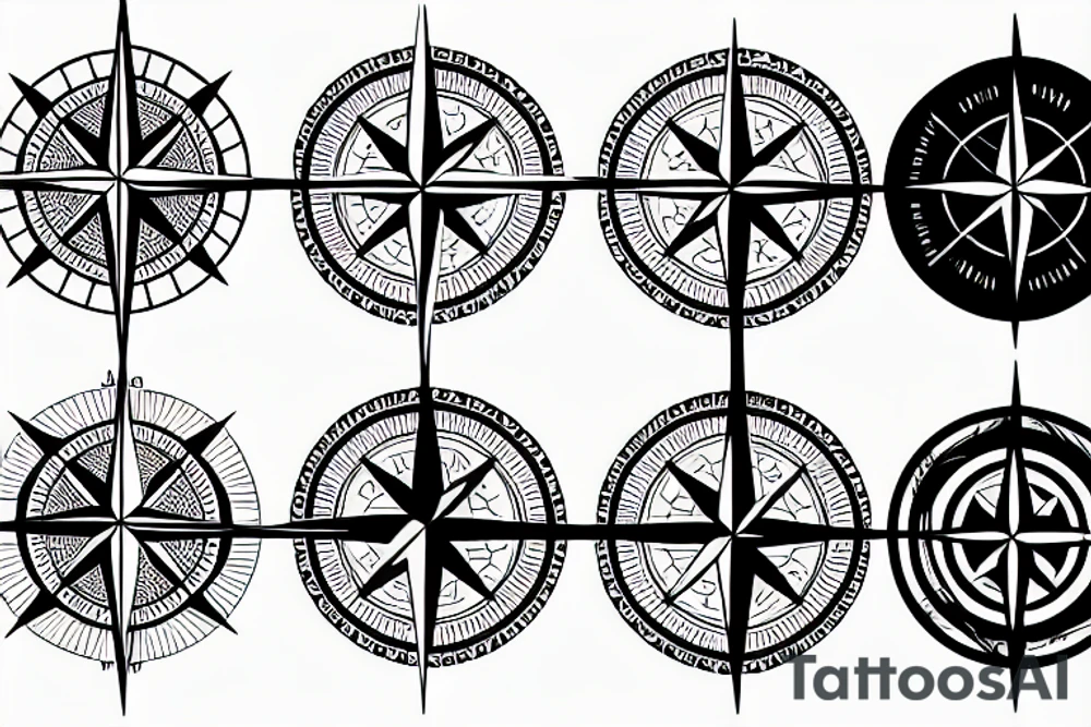 Compass travel tattoo idea
