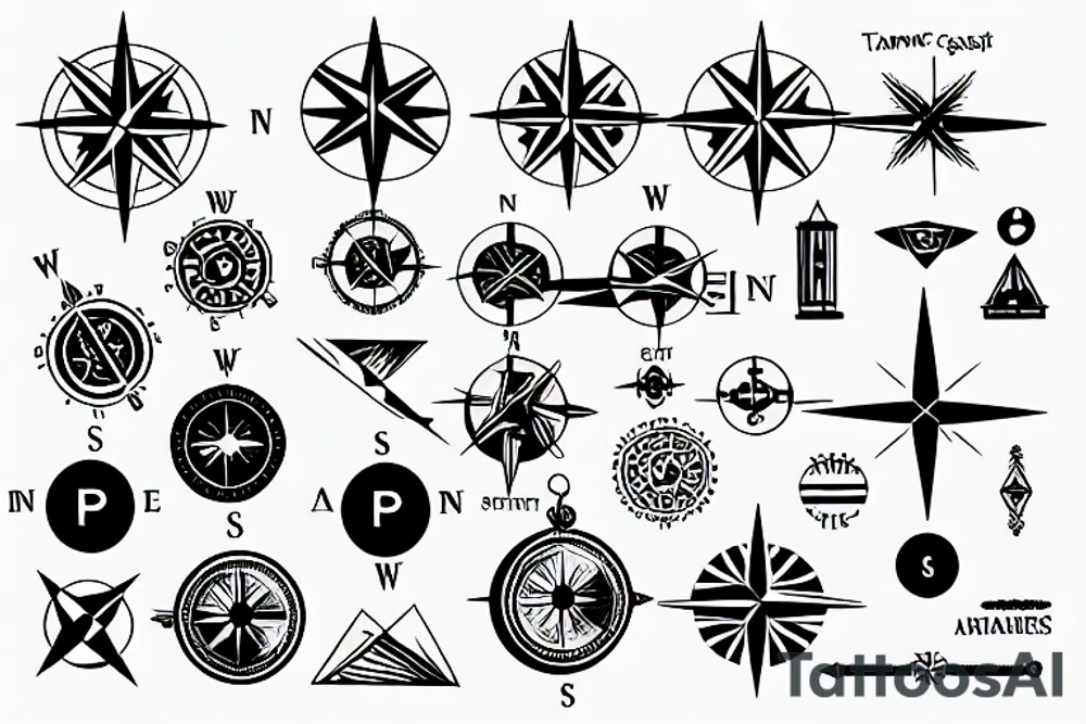 Compass travel tattoo idea