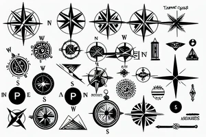 Compass travel tattoo idea