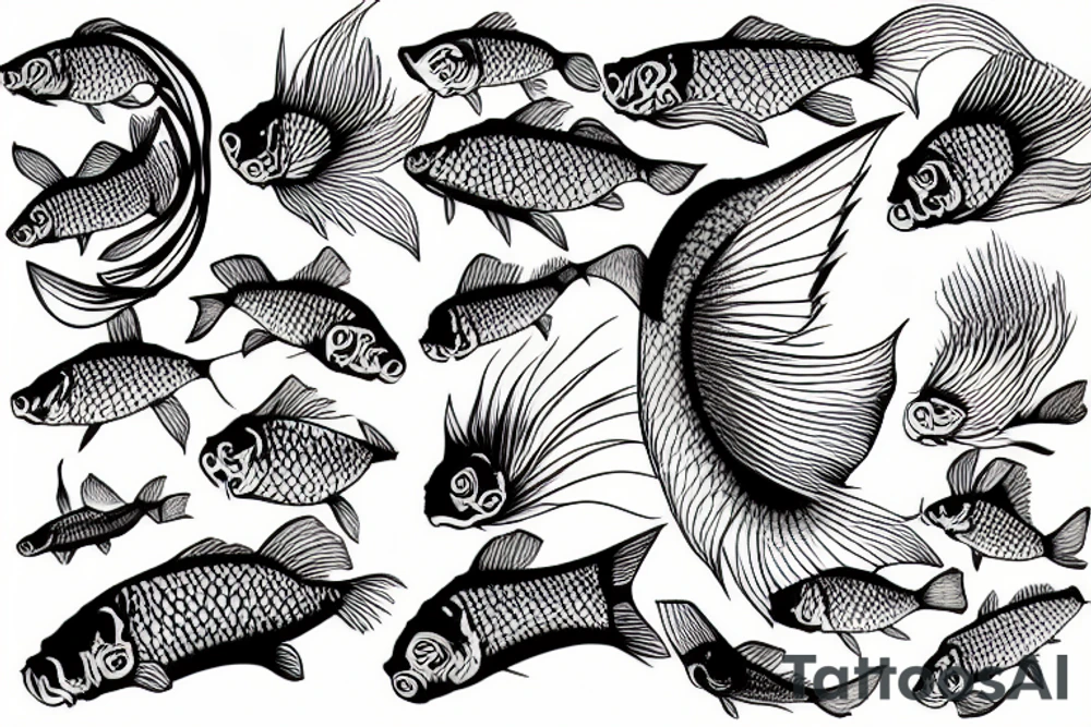 Carp fisjing nature tent tattoo idea