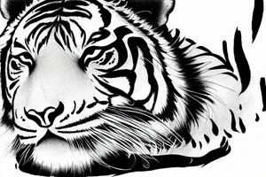 Chinese tiger walking down the mountain tattoo idea
