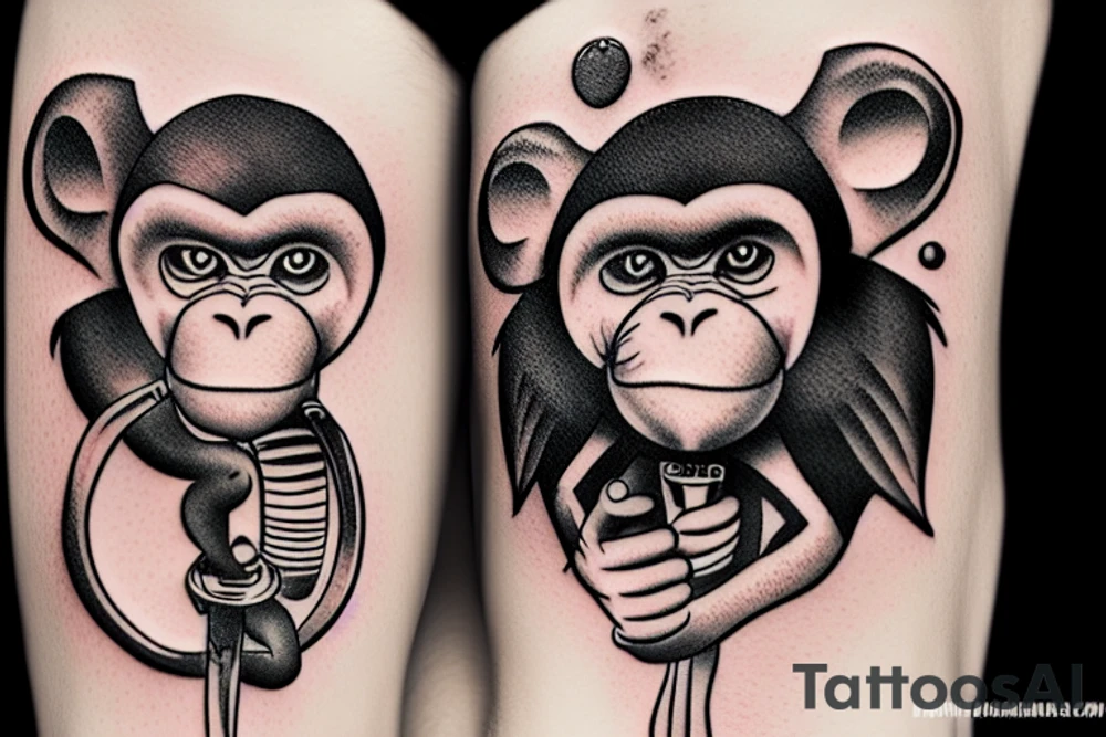 monkey smoking a bong tattoo idea