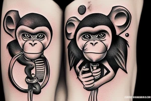 monkey smoking a bong tattoo idea