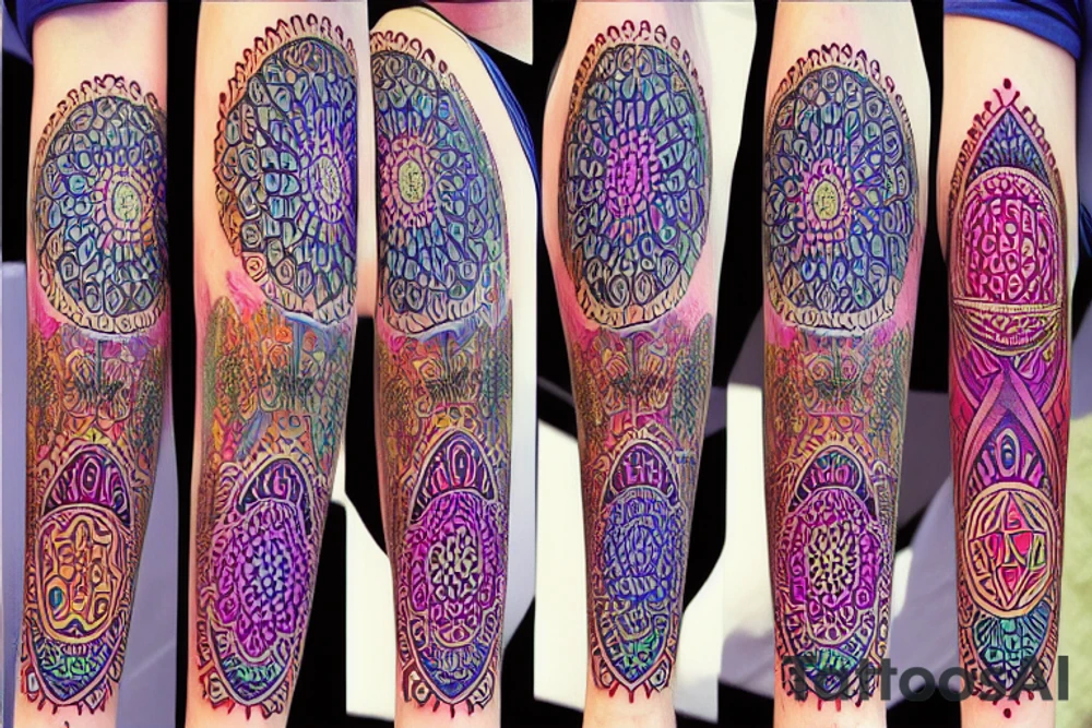 colorful mandala tattoo idea
